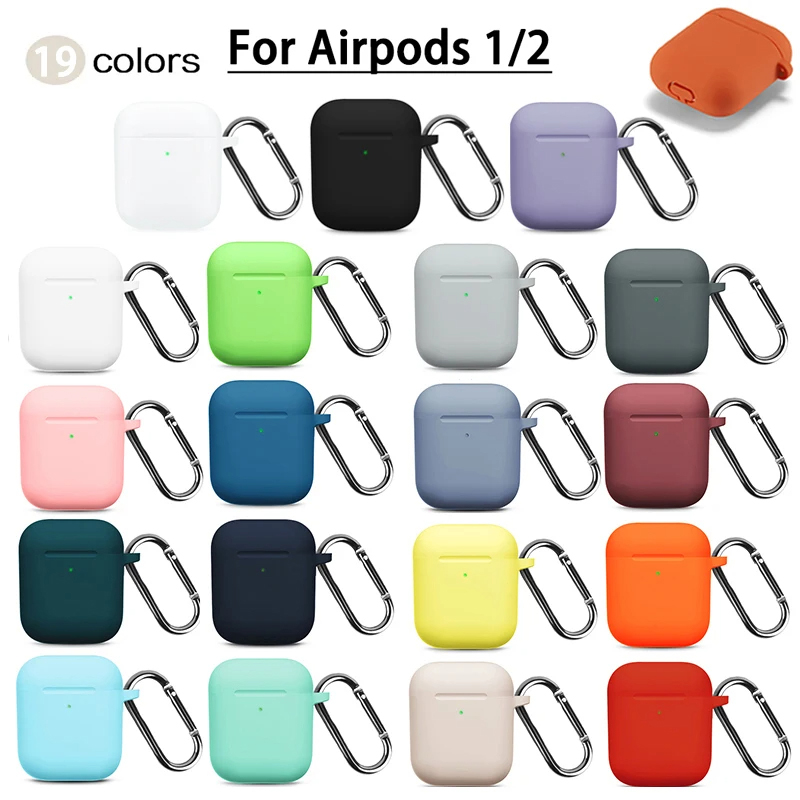 Siliconen hoes met haakafdekking voor Apple Airpods 1e 2e generatie 1 2 Beschermende schokbestendige draadloze koptelefoonhoes Oplaaddoos Zakken