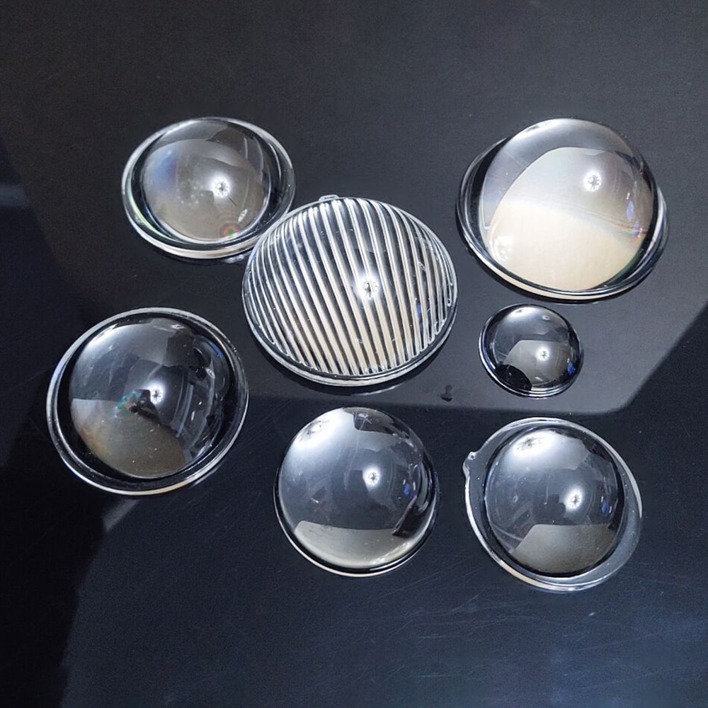 23 35 44 50 52 mm Plano convex stripe Optical Glass Lens for LED Flashlight Auto car lamp spotlight projection light