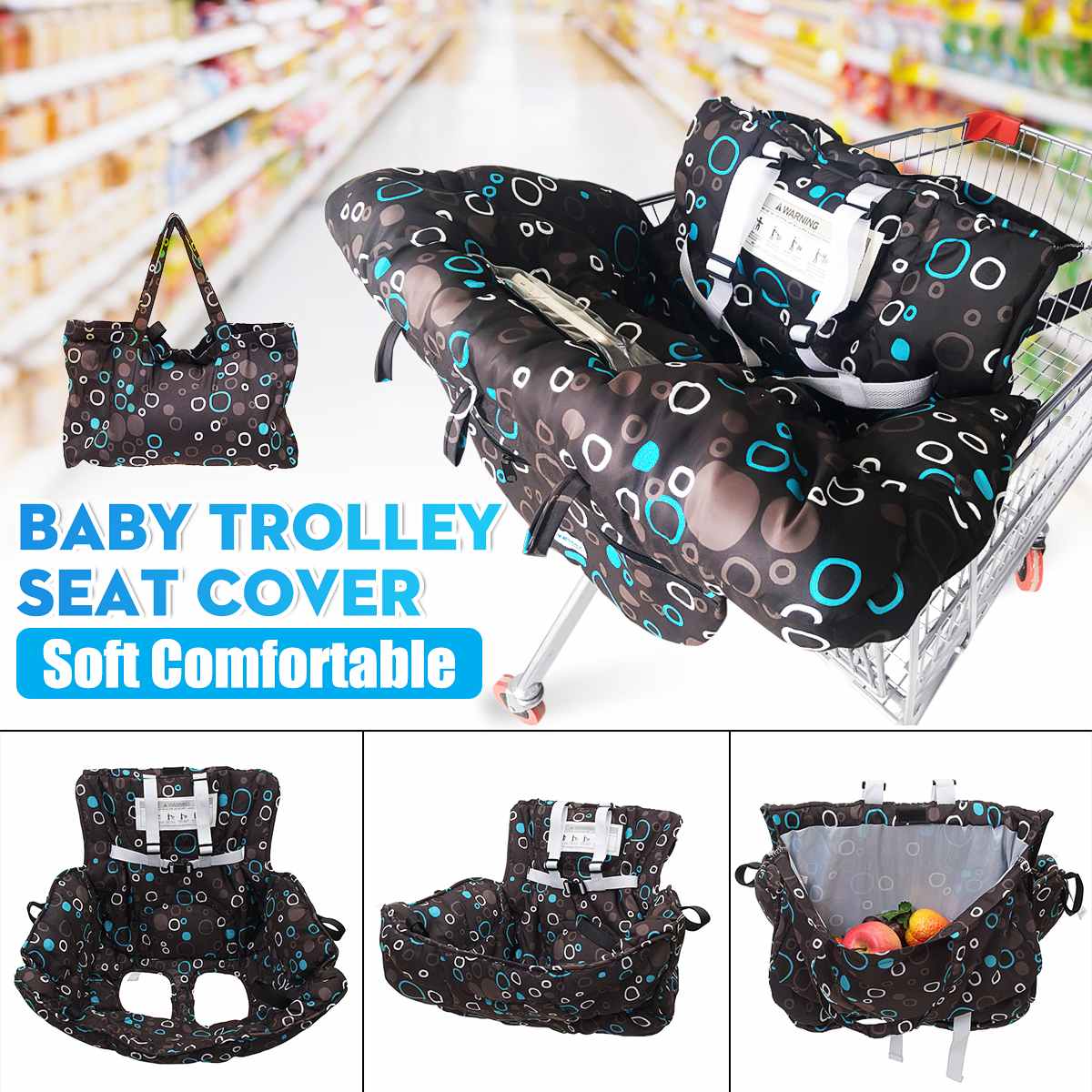 Baby Shopping Cart Cover Multifunctional Folding Baby Shopping Push Cart Protection Cover Safety Seats For Kids Children