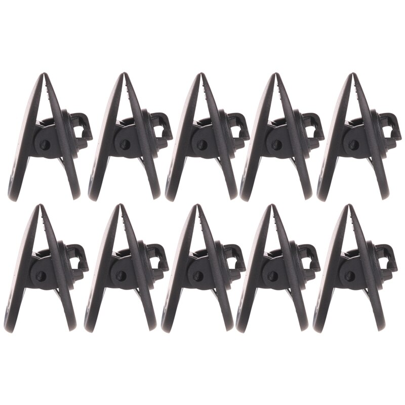 10Pcs/Set Cable Cord Clip Clamp Collar Lapel Shirt Holder For Headphone Earphone: Black