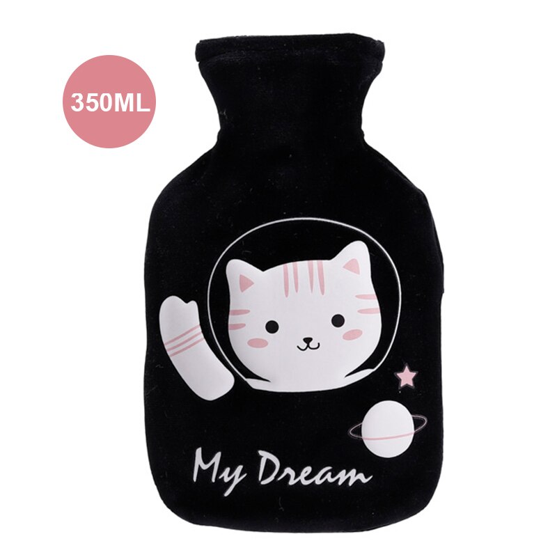350ML Plush Water Bottle Warm Cute Cartoon Animal Hand Warmers Girls Student Pocket Warmer Rubber Water Bag Home Winter: L Thicken