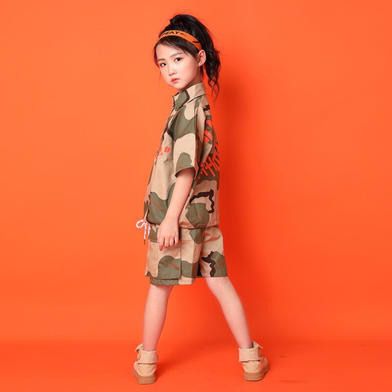 Kids Street Ballroom Dancing Clothes Wear T Shirt Pants Hip Hop Dance Costumes for Girls Boys Jazz Dance Competition Costumes