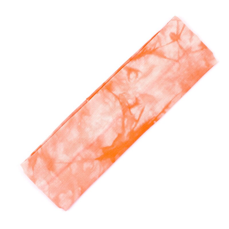 Geebro Women's Tie Dye Elastic Headband Summer Cotton Soft Stretch Turban Headband For Girls Flat Hair Bands Hair Accessory: Orange