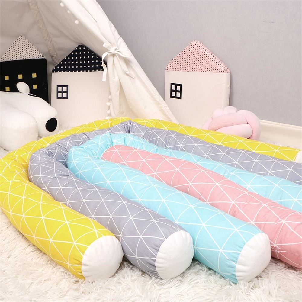 Wieg Bumper Babybedje Beddengoed Protector Pasgeboren Bed Lange Kussens Kussen Katoen Cradle Veiligheid Bescherming Pad Baby Kamer Decor