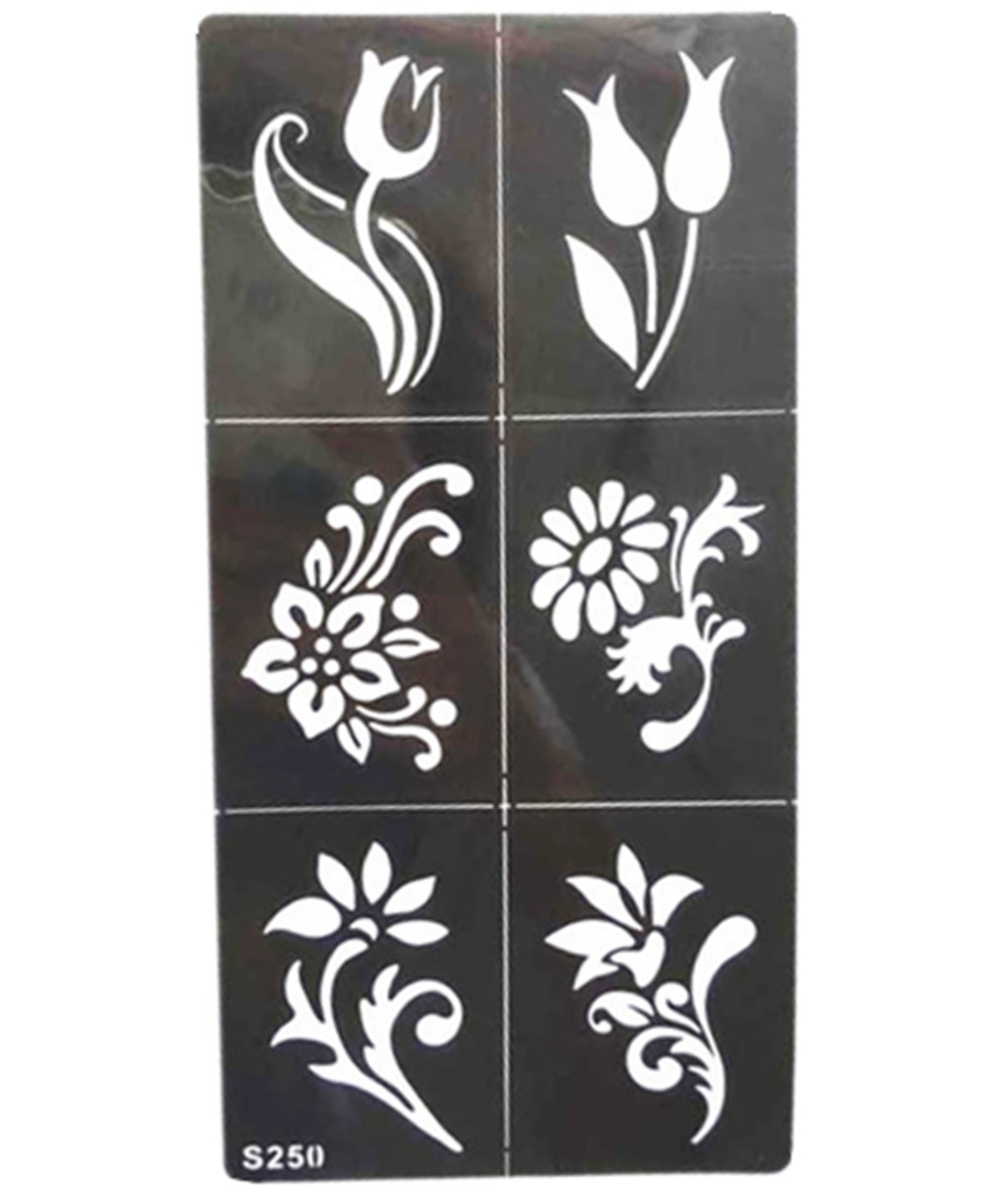 Plantilla de tatuaje con patrón de flores en , dibujo para pintar plantillas para tatuajes con aerógrafo para tatuajes Henna temporaria pegatinas para plantillas