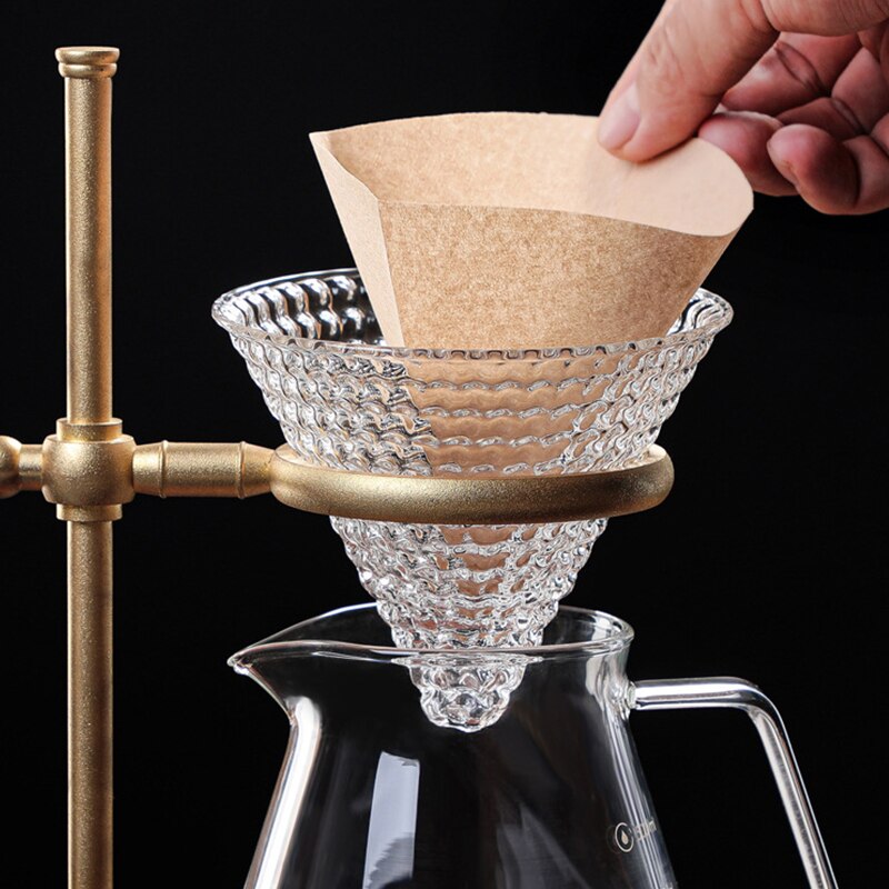 100Pcs Pure Wood Coffee Filters Cone-Shape Drip Coffee Powder Filter Papers Coffee Cup Strainers Replacement Tea Coffee Filter