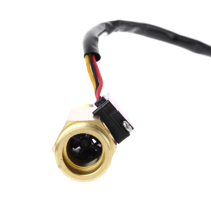 G1/2\" Brass Hall Flow Rate Meter NTC Temperature Measurement Water Flow Sensor Meter