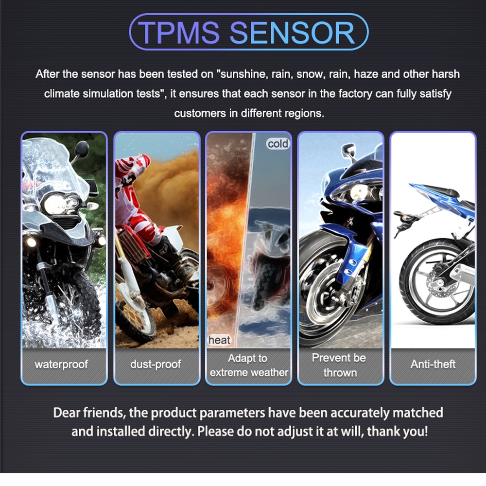 M3-C Drahtlose Motorrad TPMS Echt Reifen Druck Überwachung System Externe Universal- 2 Externe Interne Sensoren LCD Anzeige