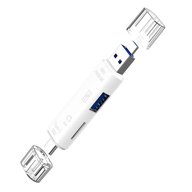 Alle  in 1 usb 3.1 kartenleser, highspeed sd tf micro sd kartenleser, typ c usb c micro usb speicher otg kartenleser: Weiß