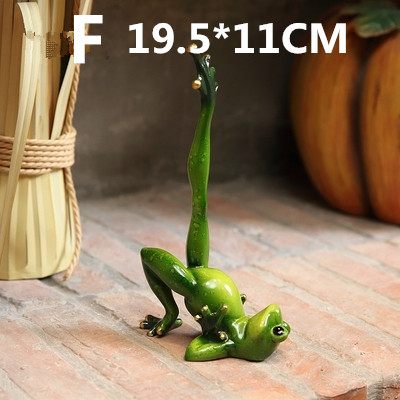 Resin Yoga Frog Green Garden Decoration Miniature Statues: F