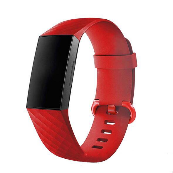 L Unsex Pure Color Band Strap For Fitbit Charge 3 Bracelet Replacement Watch Band For Fitbit Charge 3 Smart Watch Accessories: Red
