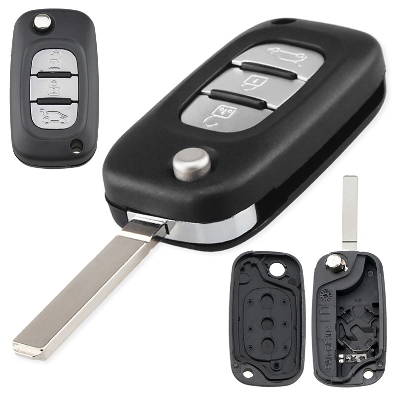 3 Knoppen Auto Sleutelhanger Case Shell Vervanging Flip Folding Remote Cover Fit Voor Renault Fluence Clio Megane Modus