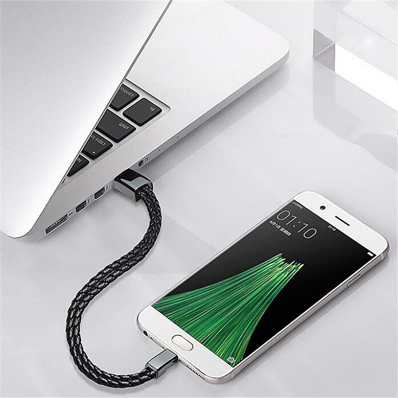 Cable cargador de pulsera de cuero tipo C para IPhone 7 y 8, Cable USB de carga de datos, Cable de sincronización para teléfono Android,