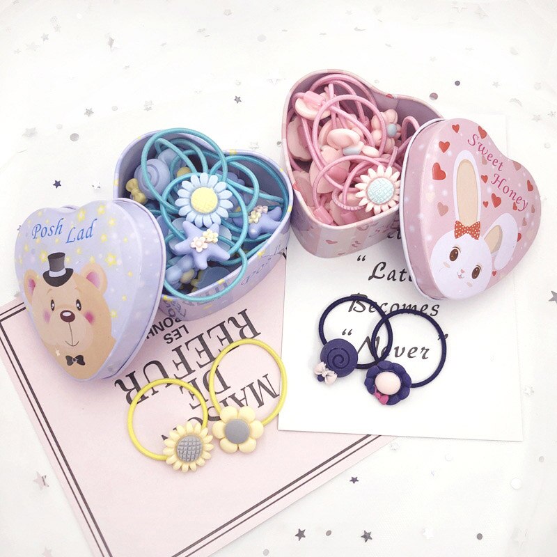 20 teile/los Mädchen Kawaii Elastische Haar Bands Headwear Scrunchies Gummibänder Stirnbänder Haar Zubehör Neue Geboren Baby Haar Band