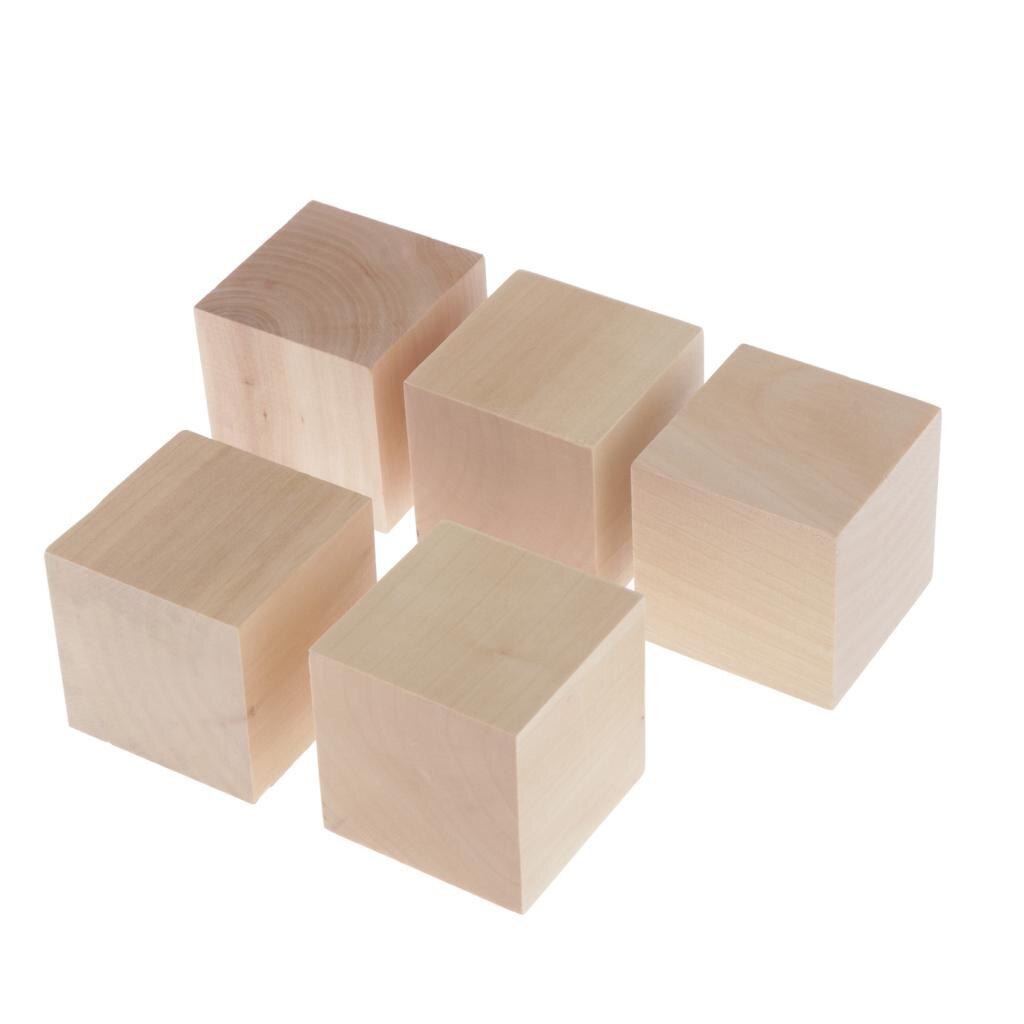 Cubos de madera sin terminar, 6cm, bloques de madera para Baby Shower, ayuda para enseñanza de matemáticas, bricolaje