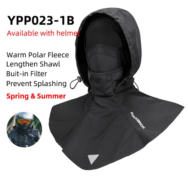 ROCKBROS-mascarilla de ciclismo para hombre y mujer, pasamontañas cálido a prueba de viento, máscara de lana de doble capa para motocicleta y Scooter, Invierno: YPP023-1B
