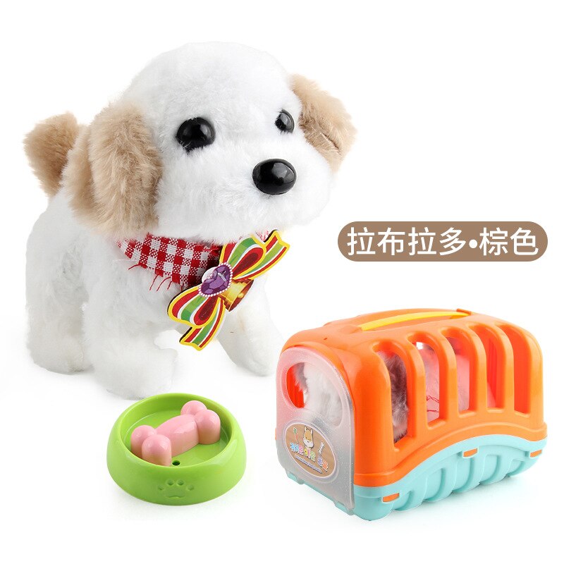 Bonito simulação elétrica cão coelho brinquedos de pelúcia sons andando robô inteligente filhote de cachorro brinquedo elétrico: 07
