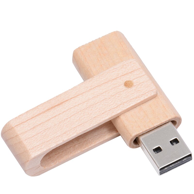 Jaster 4 Model Draaien Houten Logo Usb Flash Drive 4 Gb 8 Gb 16 Gb 32 Gb 64 Gb Usb 2.0 Logo Graveren: 32GB / maple wood