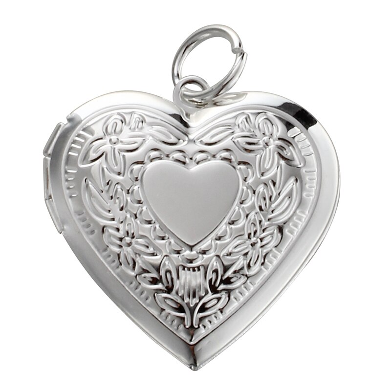 28 mm zilveren medaillon hanger ketting hart ketting