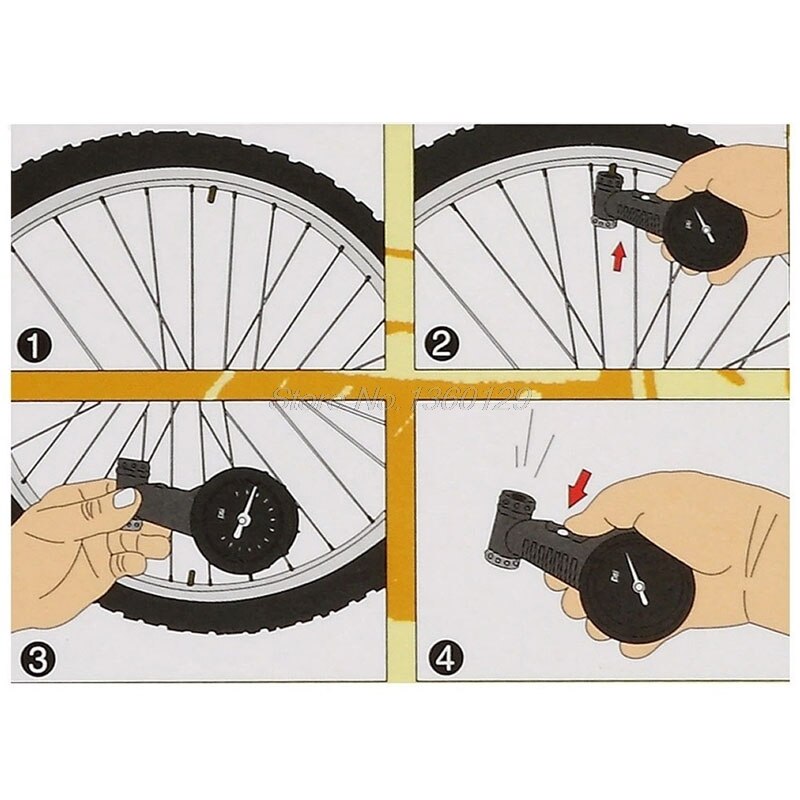 Road Bike Air Pressure Gauge 160Psi Tire Meter For Presta /Schrader Valve