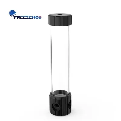 FREEZEMOD Transparent Computer Cylindrical Water Cooling Reservoir OD50MM POM Water Tank with Built-in Filtration PC Cooler: DEEP BLUE