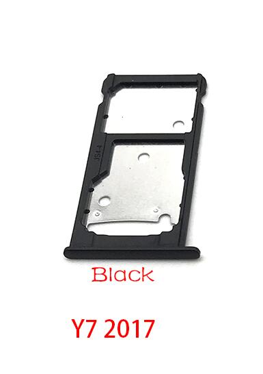 5 Stks/partij Micro Nano Sim Card Holder Tray Slot Houder Adapter Socket Voor Huawei Y7 Y6 Pro P Smart: Y7 2017 Black