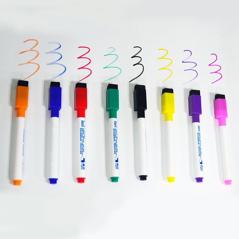 Set Van 8 Stuks Whiteboard Pen Met Magnetische Niet Giftig Whiteboard Pen Gewist Pen In 8 Kleuren