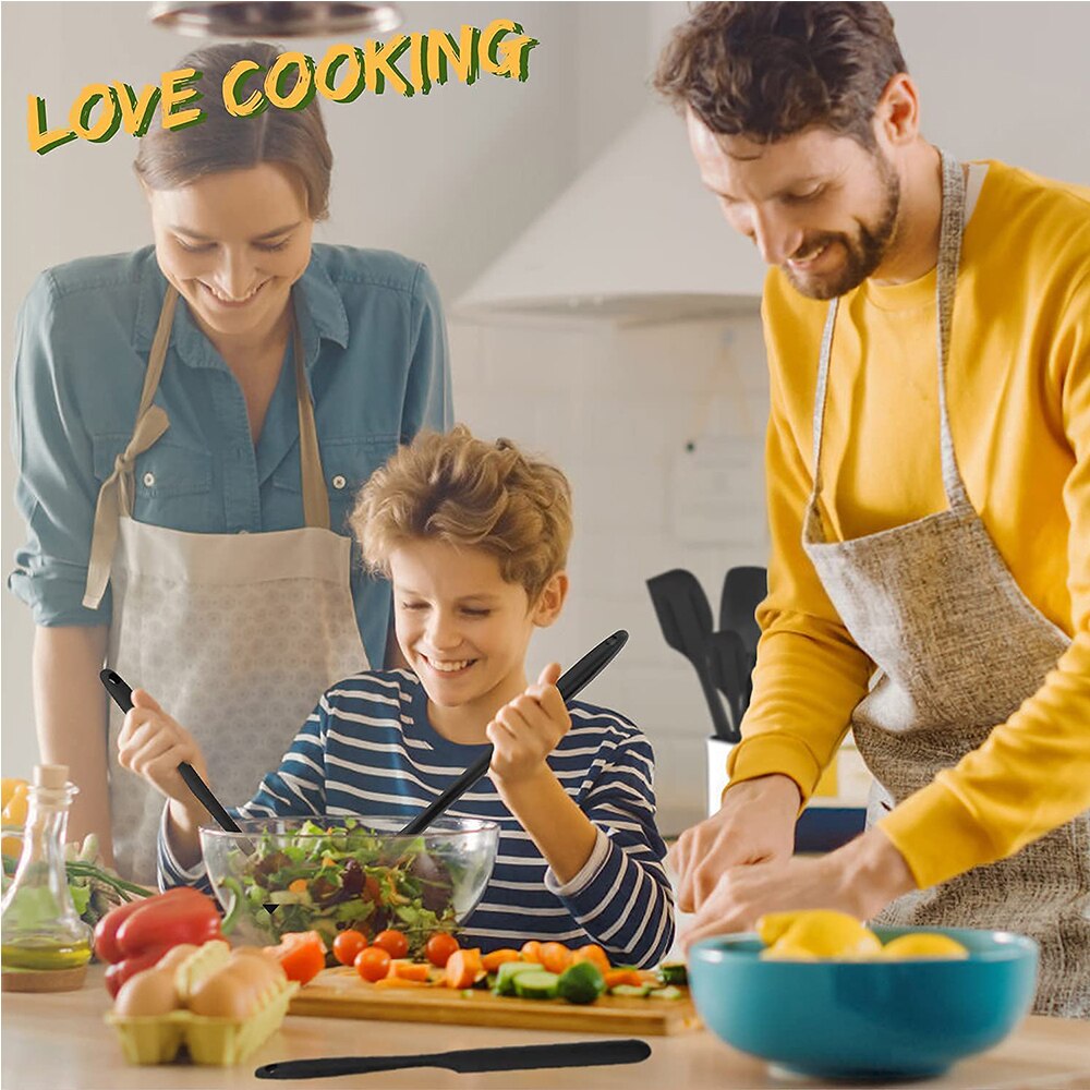 Kitchen Spatula Set BPA Free Silicone Scrapers Spoon Non-Stick Silica Cake BBQ Heat Resistant Cooking Utensils Baking Tools