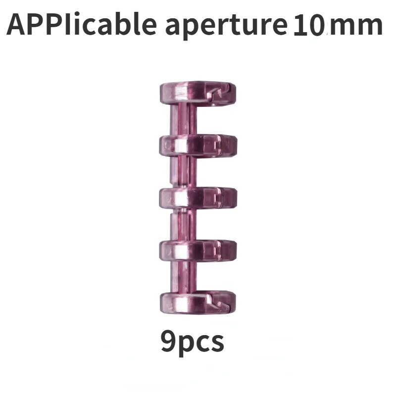 9Pcs 5 Gat Ring Binding Ring Segment Binding Ring Poreuze Punch Losbladige Papier Plastic Clip Toepasselijk Diafragma 10Mm: 10