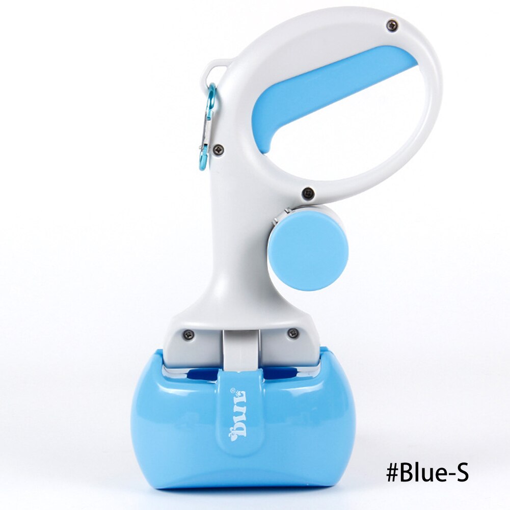 2 In 1 Pet Pooper Scooper for Dog Cats Long Handle Poop Scoop Outdoor Clean Pick Up Waste Picker Cleaner Dog Excrement Collector: Blue / S