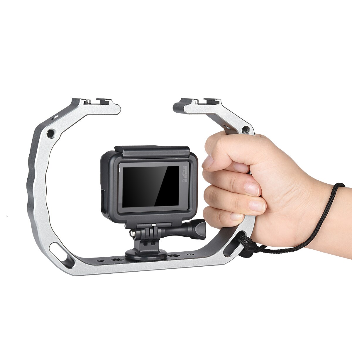 Poignée vidéo Cage sous-marine plate-forme de plongée pour GoPro HERO5 HERO6 HERO7 HERO8 noir DJI OSMO etc étanche Action caméra accessoire