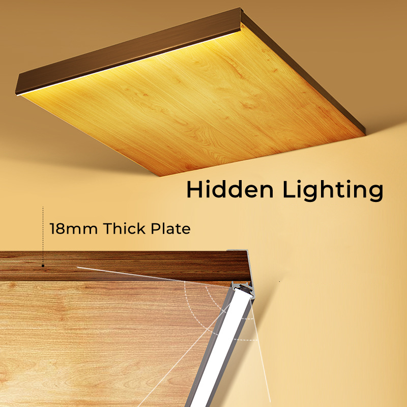 Luz LED para estante de armario, iluminación empotrada de 45 °, perfil de aluminio de 18mm, tablero de madera, barra de Clip trasera, lámparas de tira, 0,5/1m/Uds.