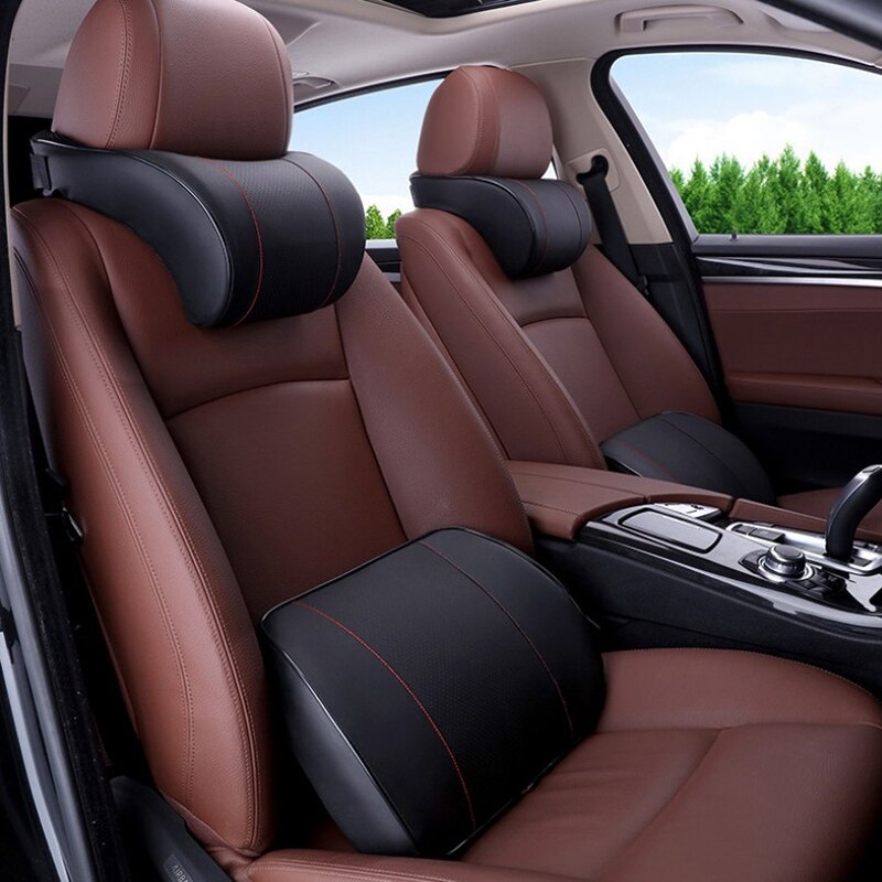 Car Ventilation Headrest, Memory Cotton Leather Automobile Rest Headrest, Automobile Safety Seat Neck Support Cushion