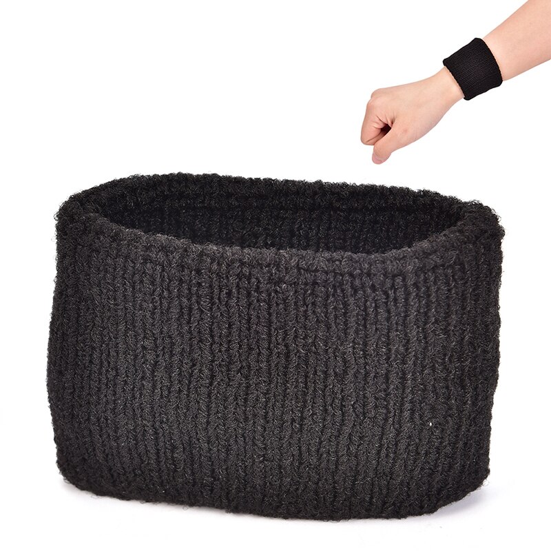 1pc torn armband sport svettband handband svett handledsstöd stag gym basket wraps skydd: Svart