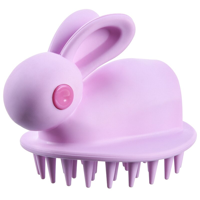 Siliconen Shampoo Hoofdhuid Haar Massager Head Body Hoofdhuid Massage Borstel Kam Haar Wassen Kam Douche Borstel Bad Spa Massage Borstel: Pink
