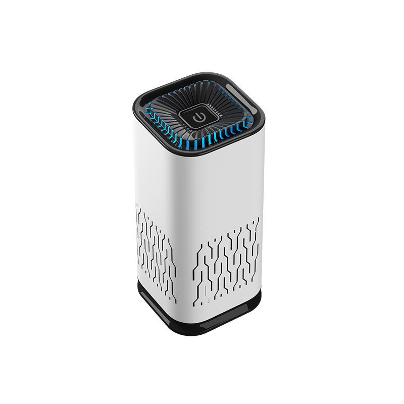 Purificateurs d'air petit filtre Hepa Portable purificateur d'air maison supprimer les odeurs de fumée formaldéhy pour voiture chambre petit purificateur d'air: WHITE