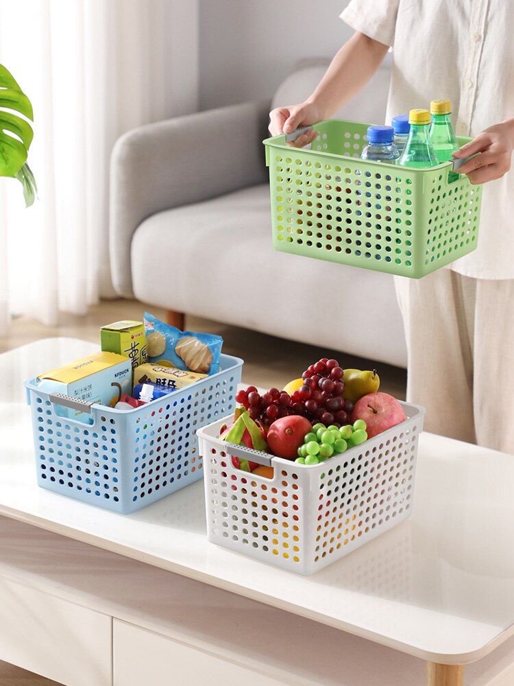 JOYBOS – panier de rangement pour divers articles, panier de rangement en plastique, panier de bain, Table de cuisine, organisateur rectangulaire, boîte de rangement de jouets, QC2