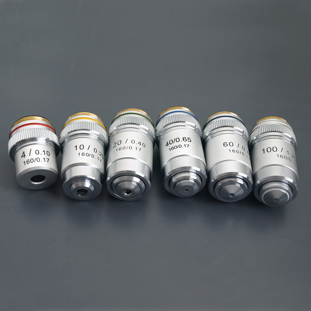 4X 10X 20X 40X 60X 100X Microscope Objective Lens Achromatic Objective Laboratory Biological Microscope parts