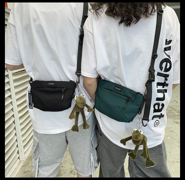 Mini nylon messenger bag canvas ultralichte retro dames mobiele telefoon tas oxford stof geplooide tas organizer