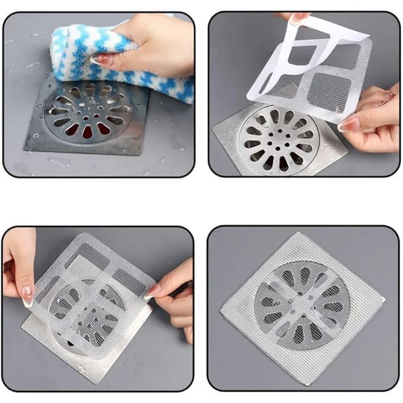 20 Stuks Wegwerp Haar Catchers Voor Douche Mesh Douche Afvoer Covers-Vloer Gootsteenzeefje Filter Mesh Stickers Badkamer accessoires