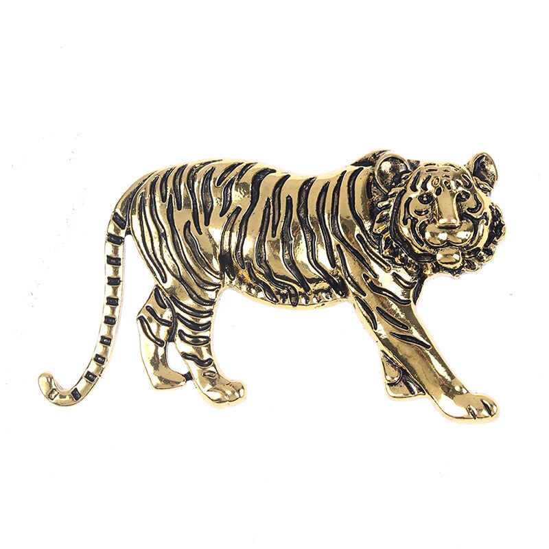 1Pcs Rvs Tiger Broches Voor Vrouwen Mannen 2-Kleur Animal Broche Pins: Goud-kleur