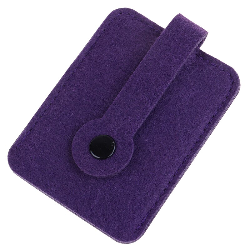 1 stk mænd kvinder uld filt nøglering holder taske taske lomme bil nøgle pung pung nøgler organizer taske: Lilla