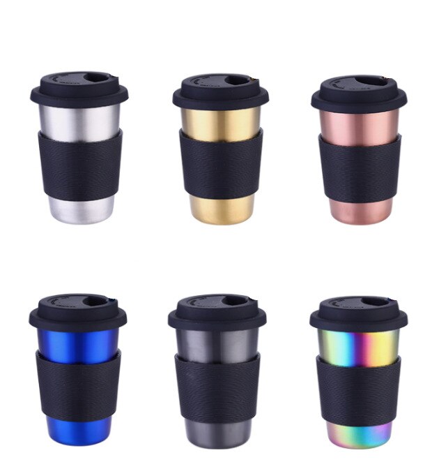 Soffe Coffee Mug With Cup Sleeve 350ml 500ml Titanium Travel Mugs Portable Food Grade Stainless Steel Drink Water Bottle