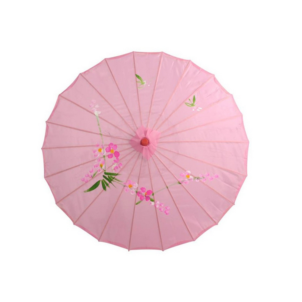 Women's Rain Umbrella Chinese Umbrella fengshui Silk Dance Decorative Bamboo Umbrella Oil Paper Umbrella parasol 37*56cm: Pink