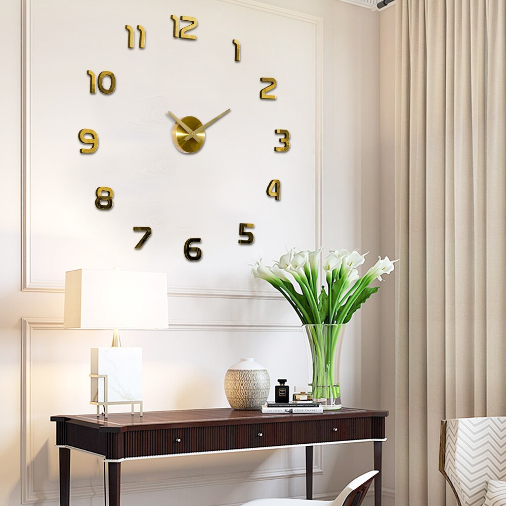 3D Acryl Klok Spiegel Sticker Horloge Muur Diy Creatieve Klok Woondecoratie Quartz Klok/Gratis Te Sturen 3D Vlinder sticker