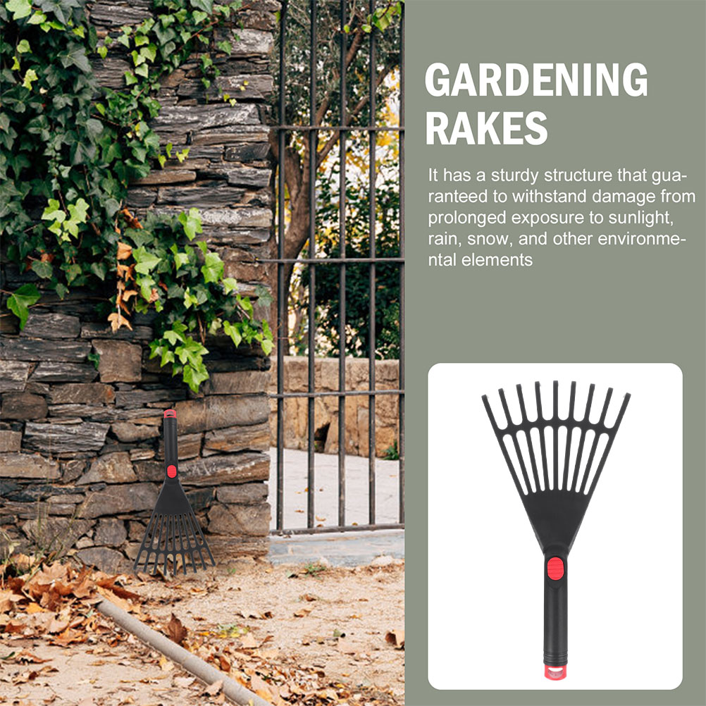 Garden Rake With Comfortable Handle Leaf Removing Flower Bed Gardening Tool Small Rake Outdoor Use Rakes For Garden Tools