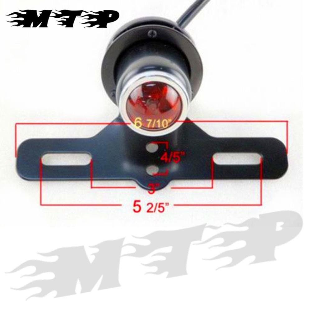 Motorfiets LED Rood Achterlicht Brake Remlicht Lamp Kentekenplaat Houder Voor Harley Cafe Racer Chopper Bobber