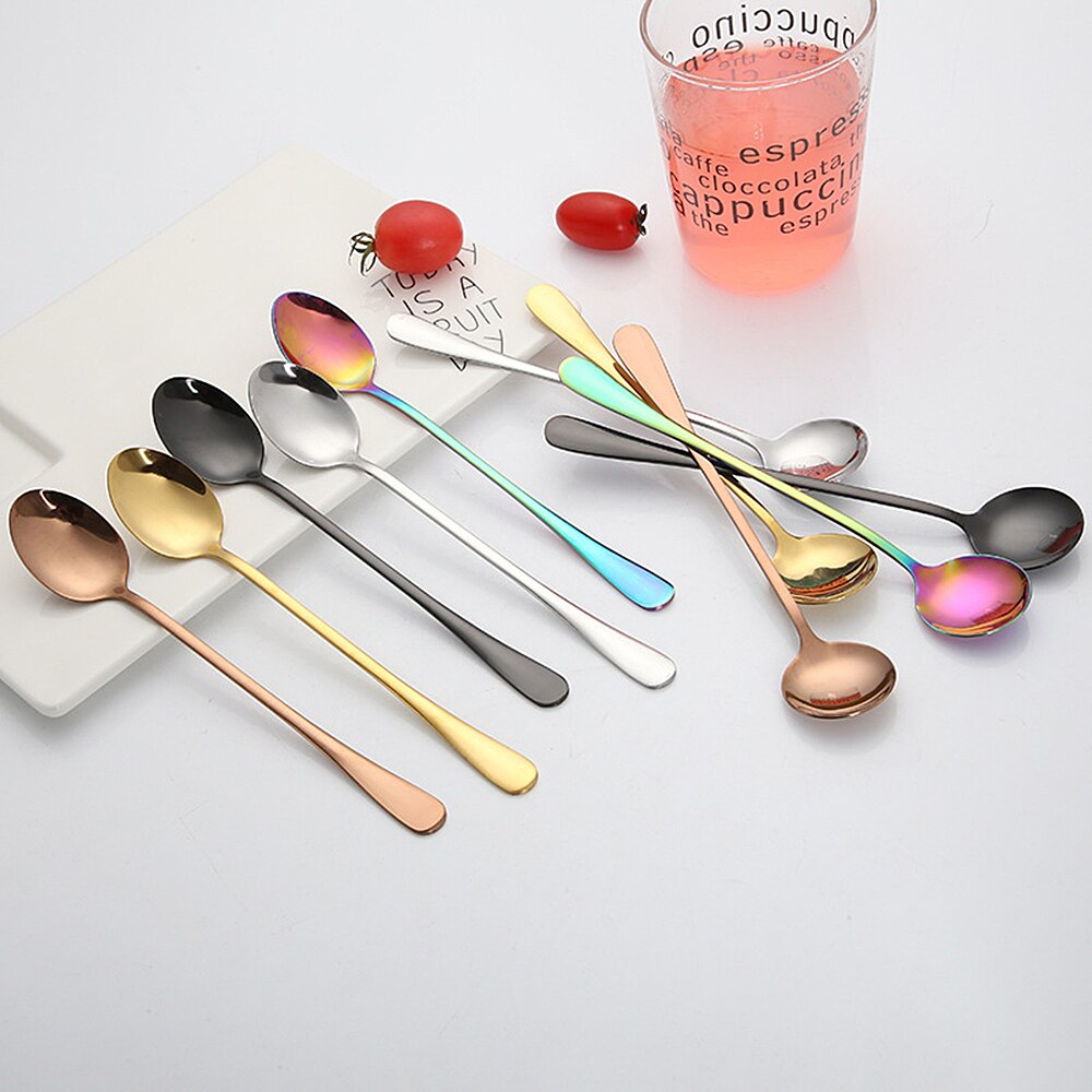 Stainless Steel Stirring Spoon Titanium-plated Rose Gold Spoon Mug Coffee Spoon Pointed Spoon