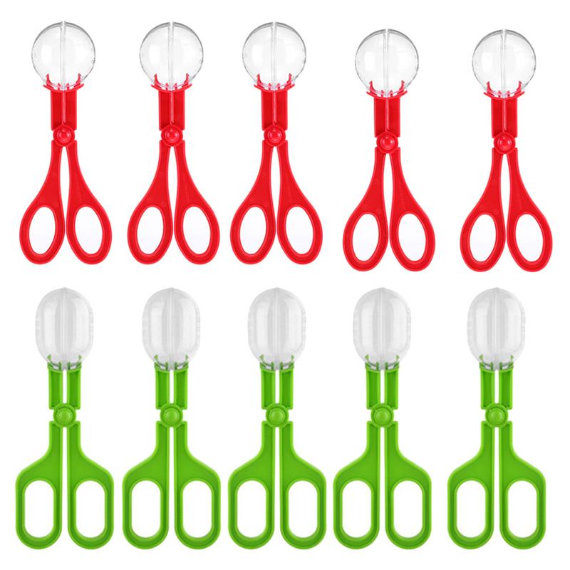 10Pcs Kid Outdoor Insect Scissor Catchers Kid Used Lovely Insect Catching Tools Adventure Insect Scissors Trap Insect Trap: white