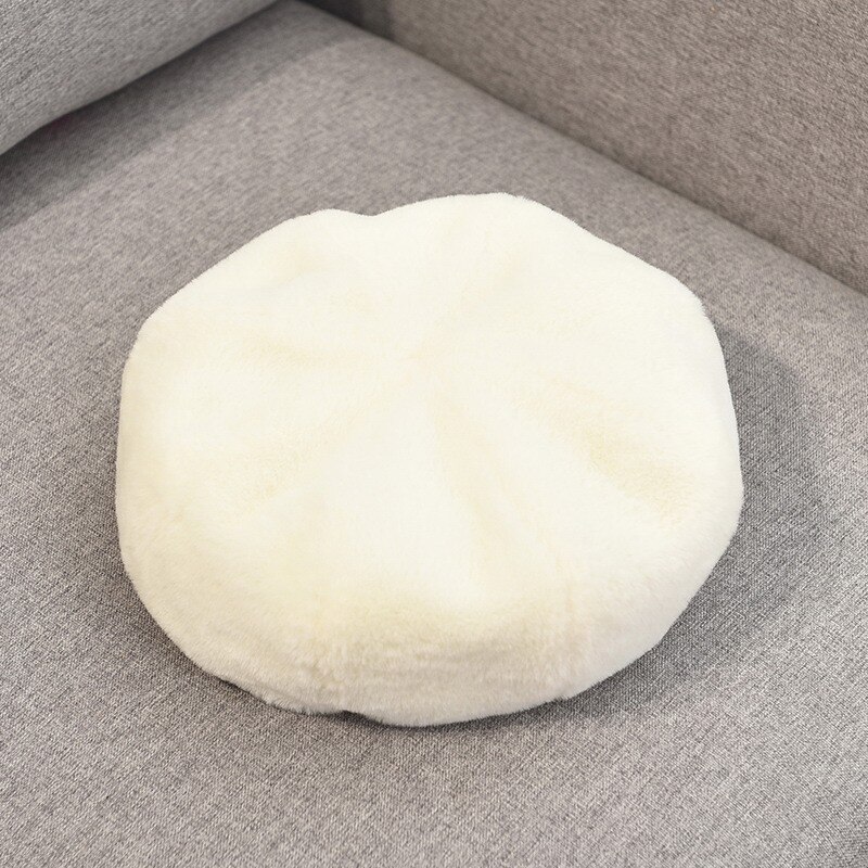 Autumn Winter Beret Women's Hat Korean Style Plush Warm Retro British Women Plush Painter's Hat: 02